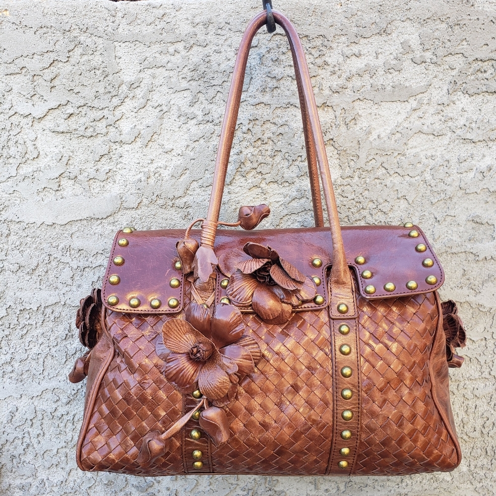 Beverly Feldman  Beautiful leather woven Bag